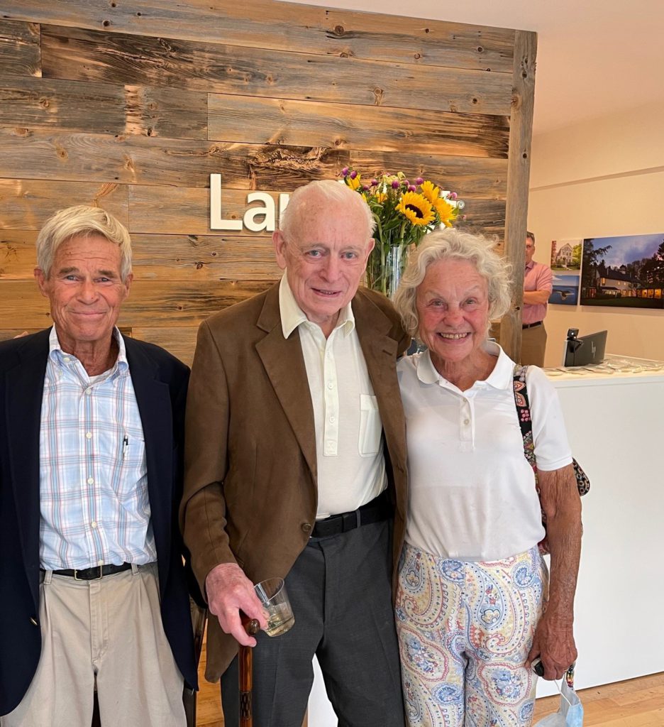 <em>Wade Staniar, Russell Robb, and Mary Staniar celebrate the opening. Wade and fellow co-founder Mike Whitney have had a decades long friendship and working relationship with Russell.</em>